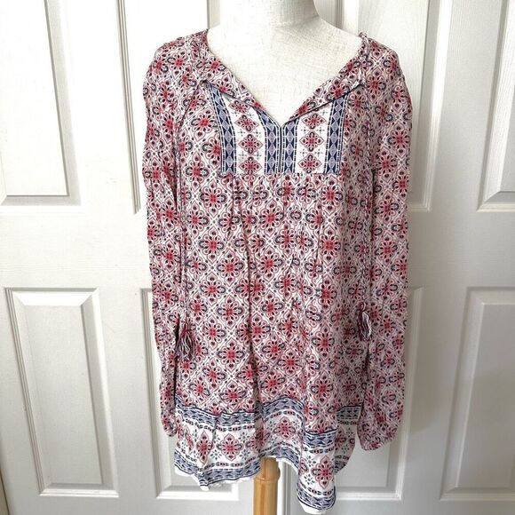 Max Studio boho tassel paisley top - Picture 1 of 11